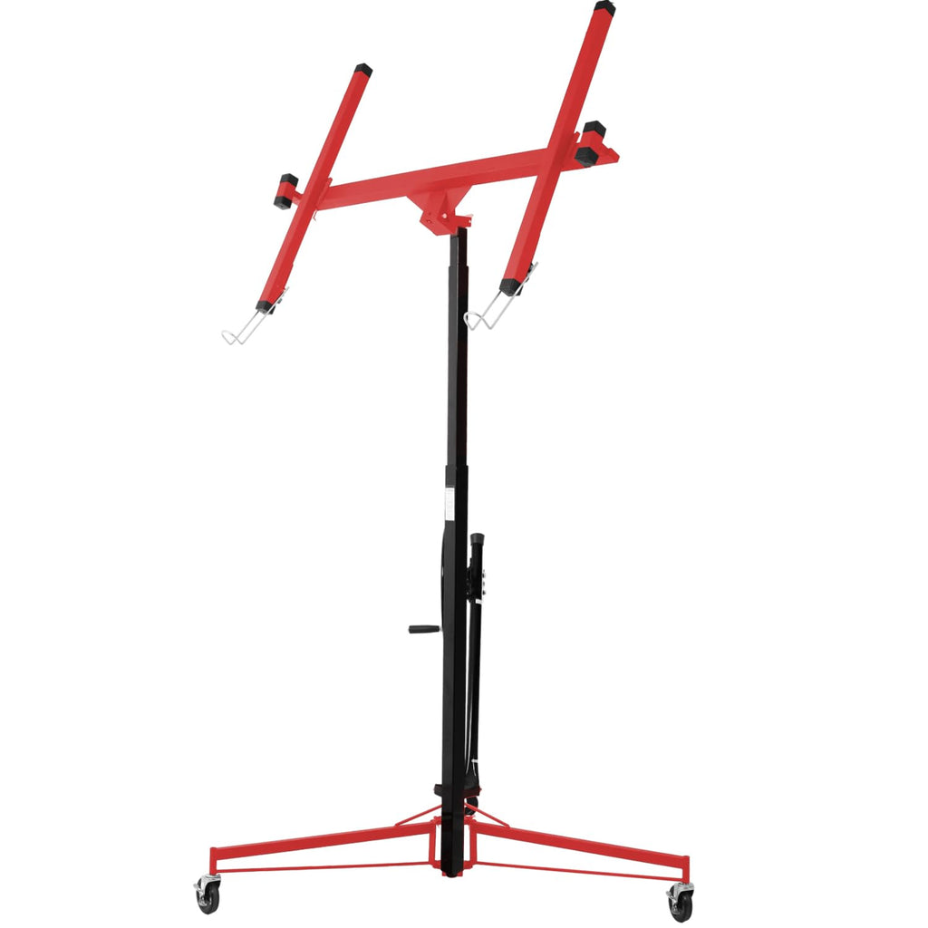 Drywall Lift Panel 11' Lift Drywall Panel Hoist Jack Lifter, Red+Black Steel Black+Red 11Ft Drywall Panel Hoist Home & Commercial Use Versatile