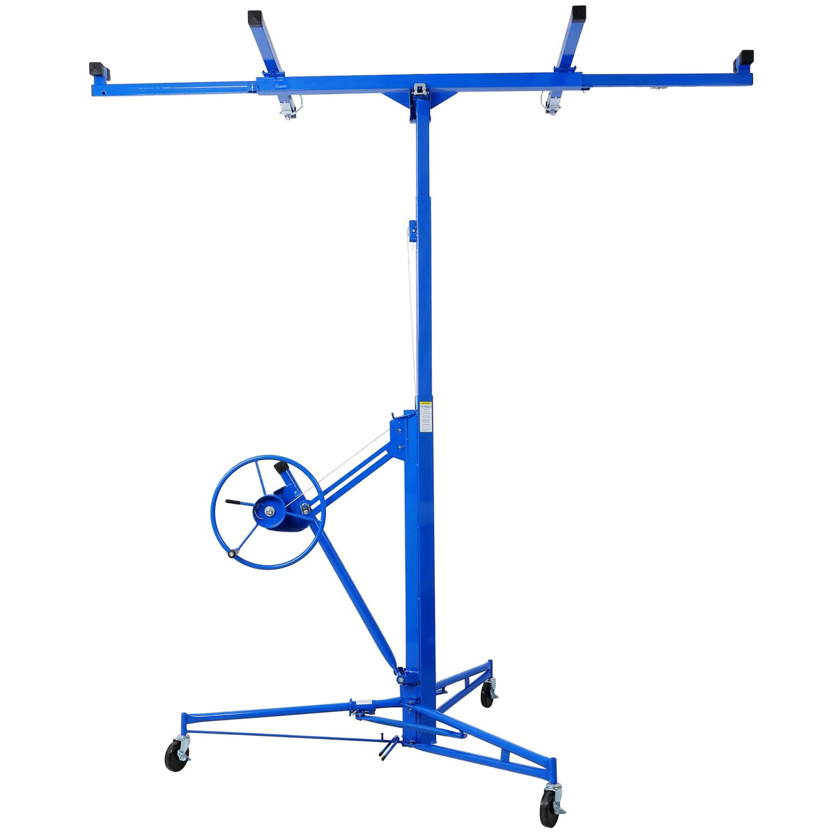 Drywall Panel Hoist - 16ft Blue Metal Drywall Lift with Winch Brake for Home & Commercial Use