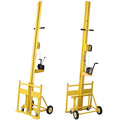 10FT Drywall Lift 150lbs Capacity, Heavy Duty Panel Hoist with Auto-Locking Winch, One-Person Sheetrock & Ceiling Lifter for Wall Installation, Yellow
