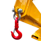 INTBUYING 3-Ton Forklift Jib Boom Crane, Telescopic Forklift Hook Attachment with Dual-Fork Design, 63-98in Adjustable Boom, Carbon Steel Truss Hoist Jib Booms for Lifting, Towing & Material Handling