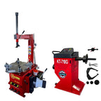 KT-T8019 Dual-System Changer Machine and KT-710 Portable Wheel Balancer for Car and Motorcycle Fits Tire Size 10-21", Motorcycle Inner Rim Diameter 6-24", with 2 Sets of Adapters