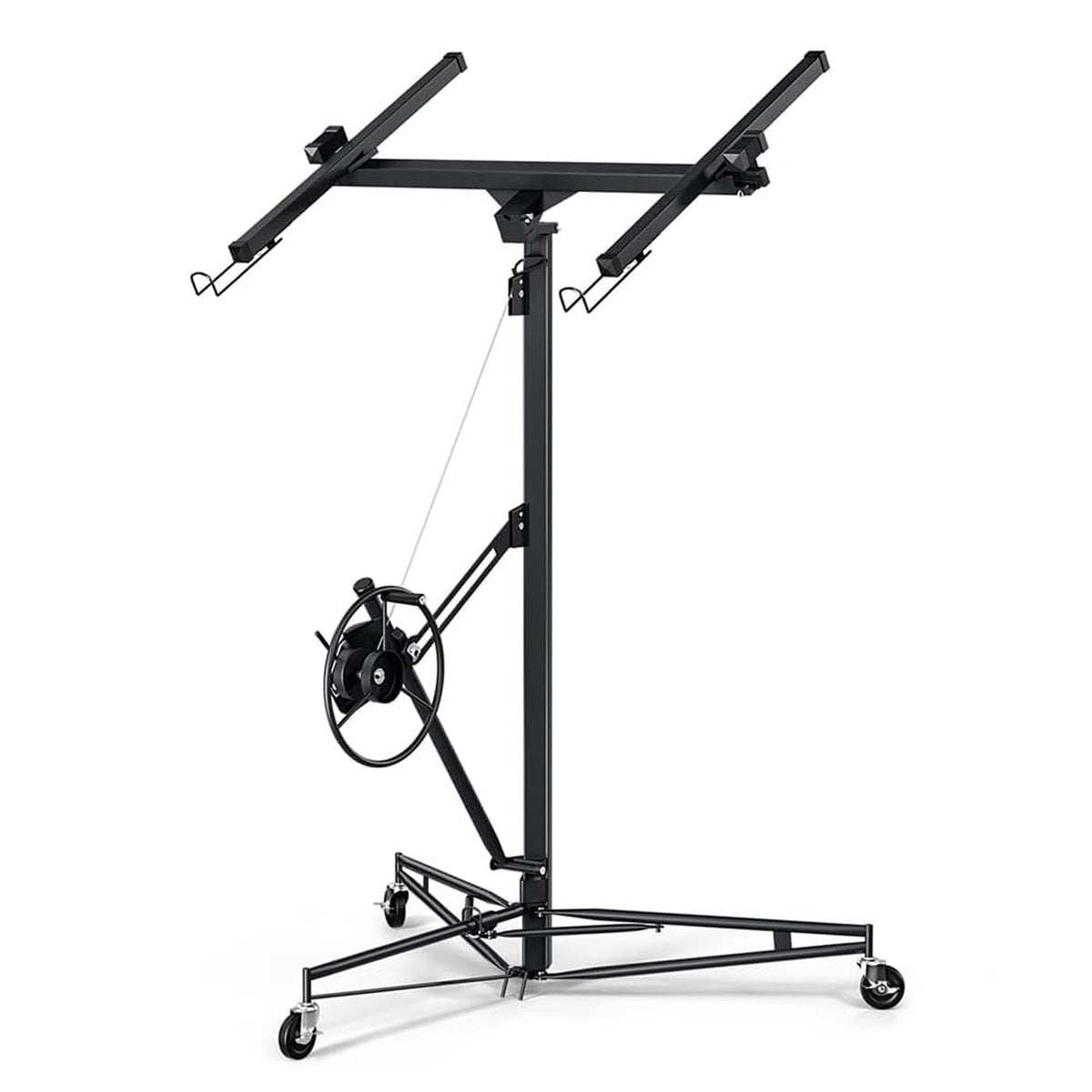 13 FT Drywall Lift, Drywall Rolling Lifter Panel, 150 LBS Load Capacity, Heavy Duty Sheetrock Hoist Panel Hoist Jack with Adjustable Telescopic Arm & Wheels, for DIY and Home Renovation