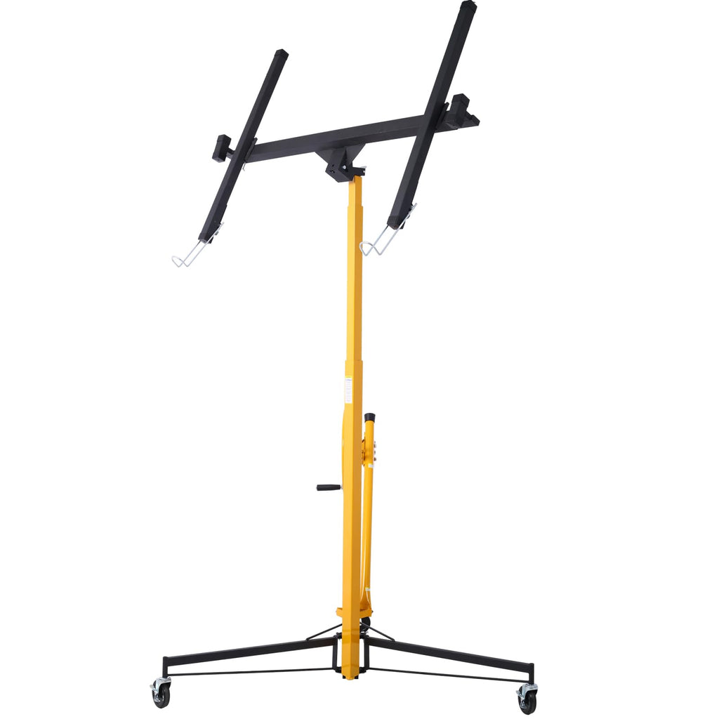 Gecheer 11-Foot Drywall Lift Hoist with Built-in Winch and Brake – Adjustable 4 ft to 11 ft Height, 150 lb Capacity, Foldable Steel Frame, Easy One-Person Operation for Walls and Ceilings
