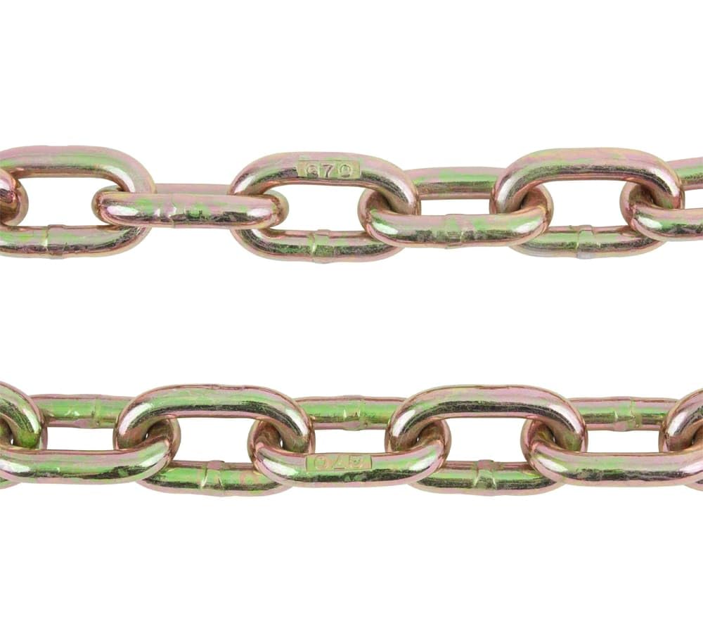 Mytee Products 4 Pack 5/16 Inch x 16 FT Grade 70 Binder Chain with Clevis Grab Hooks - G70 Transport Tow Chain - 4,700 Lbs Working Load Limit