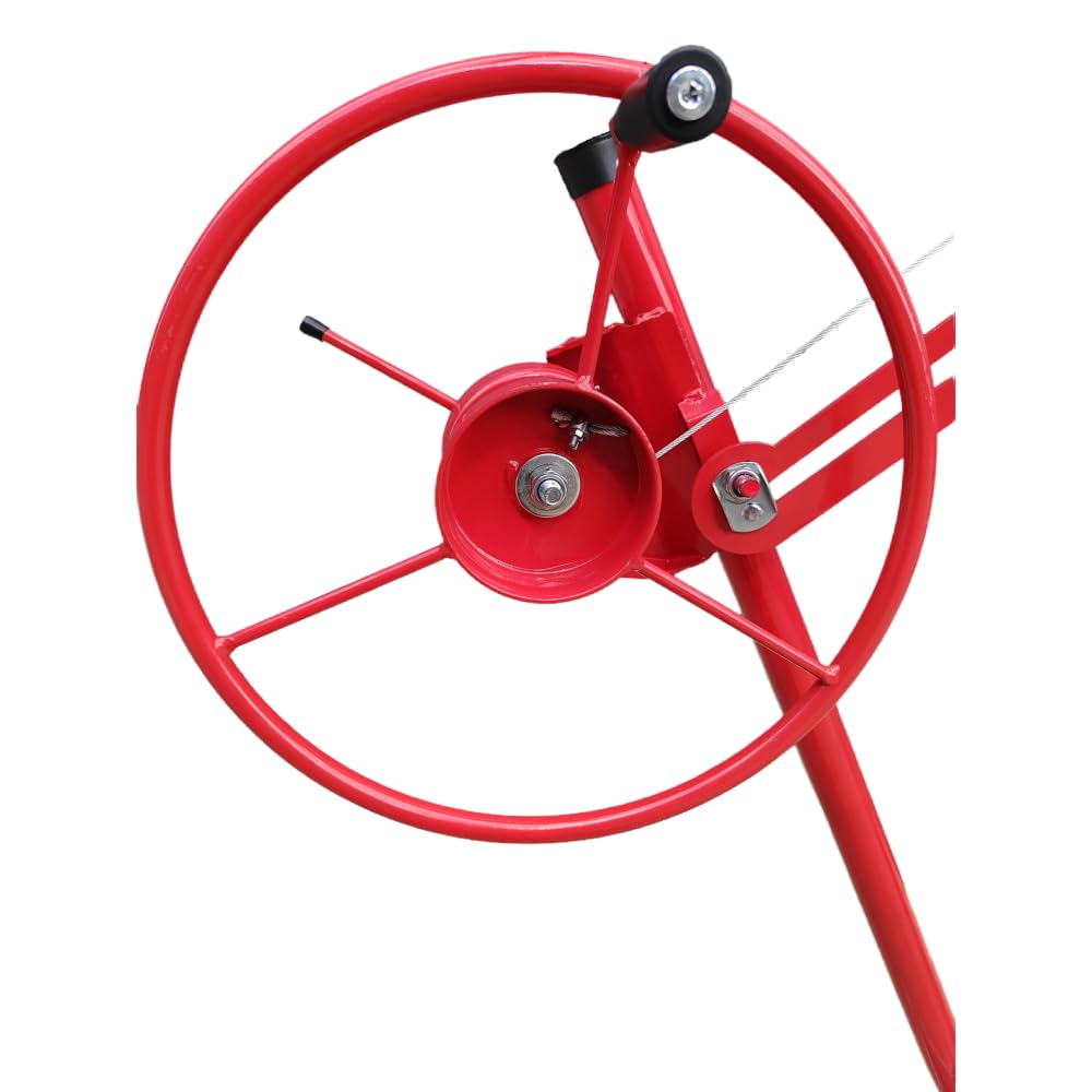 Drywall Lift 11' Drywall Panel Hoist Construction Rolling Caster Wheel Lockable Tool Jack Lifter Jack Drywall Lift Construction Tools (Red) (Red + 11FT)