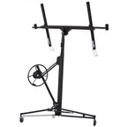 Drywall Lift 13 Ft, 150 LBS Heavy Duty Drywall Panel Hoist Jack, Rolling Sheetrock Lift with 360 Adjustable Telescopic Arm, Built-in Winch & 3 Lockable Wheels,Black,Black