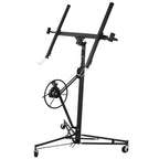 11' Lift Drywall Panel Hoist Jack Lifter with Rolling Caster Wheel and Adjustable Telescopic Arm