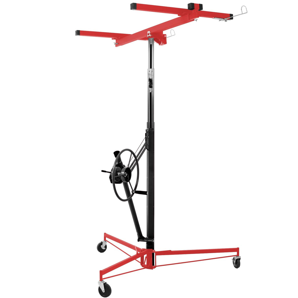 Geelife Drywall Lift Panel 11' Lift Drywall Panel Hoist Jack Lifter, Red+Black - Steel Black+Red - 11Ft Drywall Panel Hoist, Square Tube Base, Red+Black - Home & Commercial Use -