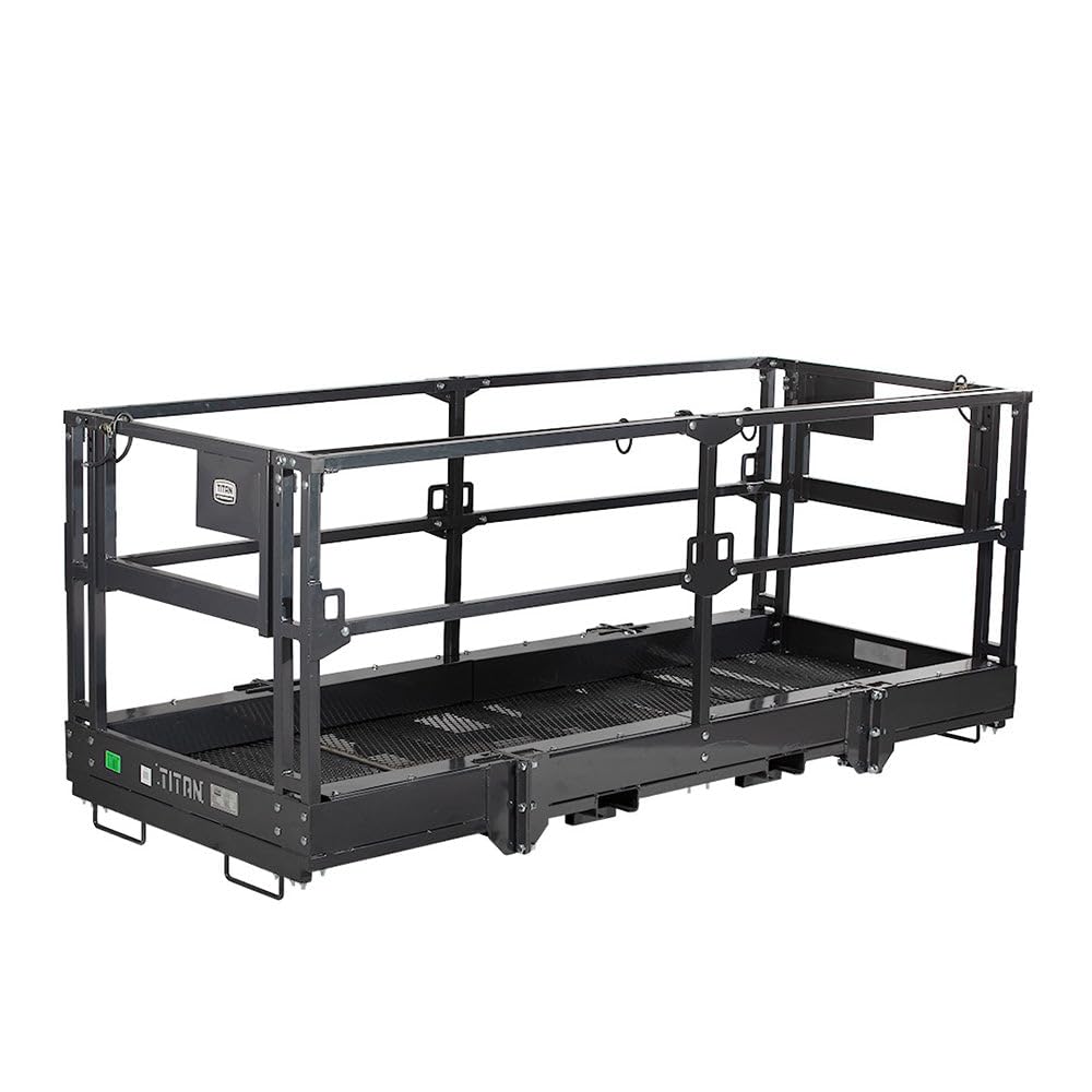 Titan Attachments 4' x 7'8" Mesh Telehandler Work Platform, Safety Cage
