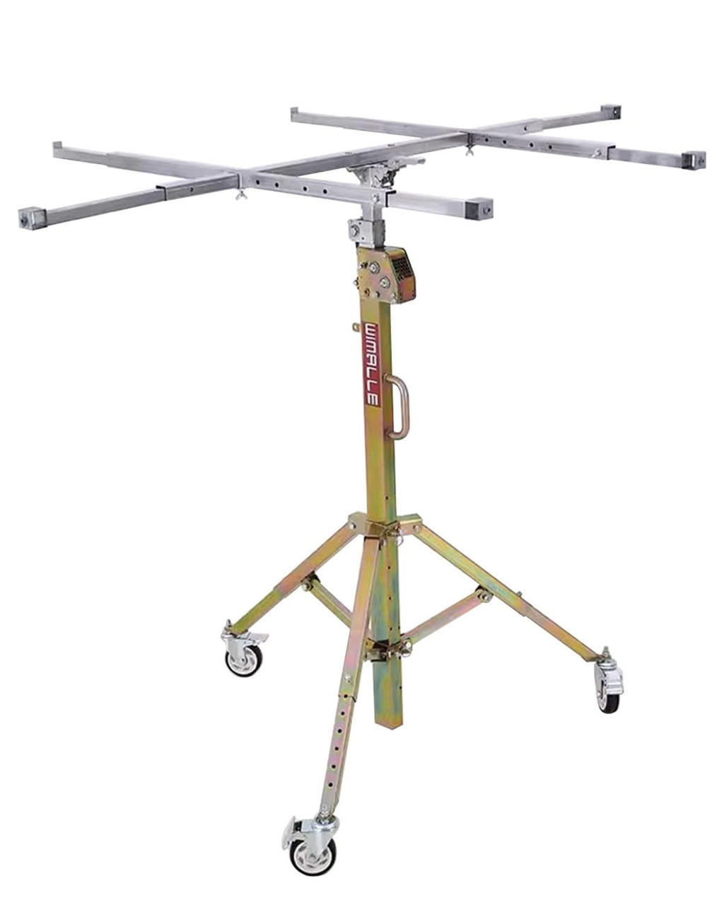 Drywall Hoist with Telescopic Arm & Lockable Casters, Adjustable Height Lift Tool for Sheetrock Installation, Labor-Saving Equipment