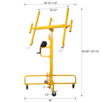 16 FT Drywall Lift Panel, Drywall Panel Hoist Jack Lifter Jack Rolling Caster Wheel Sheetrock Drywall Lift Construction Tools,150 lb Capacity (Yellow)