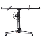 11' Lift Drywall Panel Hoist Jack Lifter with Rolling Caster Wheel and Adjustable Telescopic Arm