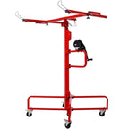 16ft Drywall Lift, Heavy Duty 150 lb Drywall Panel Hoist with Adjustable Telescoping Arm, Sheetrock Lift Jack, Locking Casters & Outriggers, Steel Drywall Lifter for Ceiling & Wall Installation