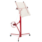 16ft Drywall Lift, Heavy-Duty 150 lbs Sheetrock Hoist with Adjustable Telescoping Arm, Lockable Wheels, Drywall Lifter Panel Jack Hoist Tools Ideal for Ceiling & Wall Installation (Red) 150 lbs Weig