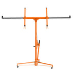 11FT Drywall Lift 150lb, 360 Swivel & 60 Tilt, Tool-Free, 3 Locking Casters