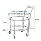 Heavy Duty Barrel Dolly Cart with 360° Swivel Casters, Stainless Steel Drum Caddy, Multi-Size Bucket Roller Base for Wine/Meal Containers, Portable Removable Bucket Mover,Style 1,Siameter 55cm
