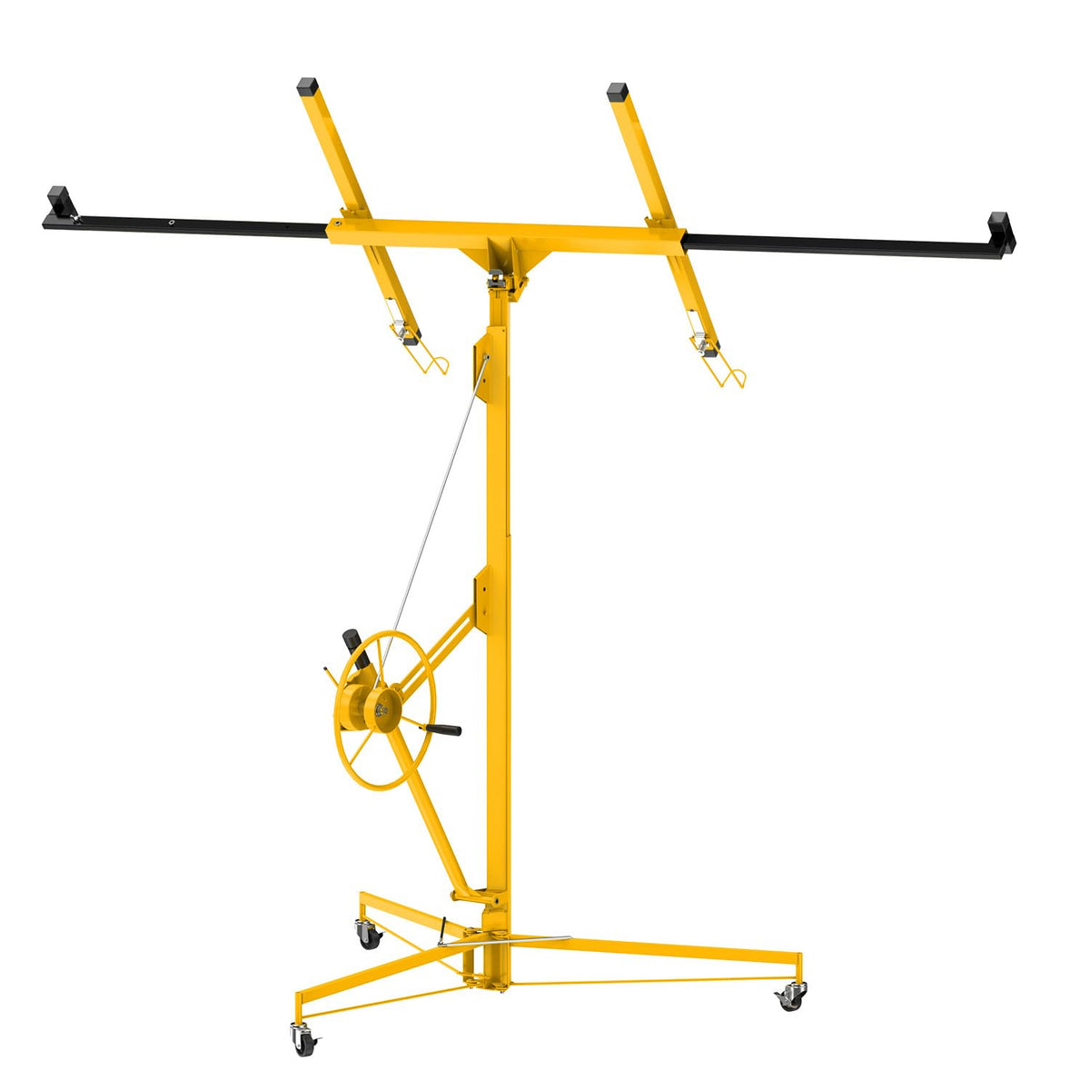 11FT Drywall Lift 150lb, 360 Swivel & 60 Tilt, Tool-Free, 3 Locking Casters