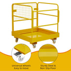 Towallmark Forklift Safety Cage, 36"x36" inch Heavy Duty Collapsible Forklift Work Platform,1200LBS Capacity with 4 Universal Wheels, for Most Aerial Jobs