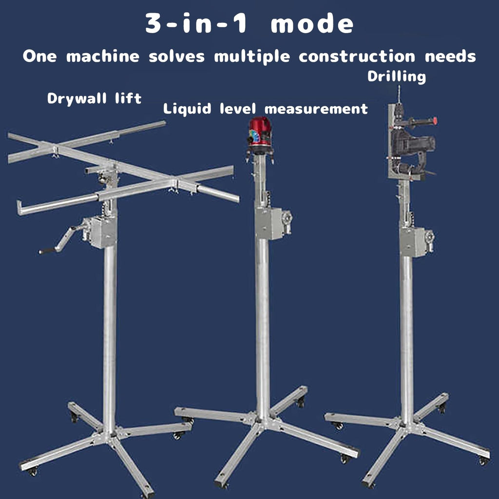 Drywall Lift Panel, 10.5ft/12.4ft Max Height Three in One Drywall Lift Stable Lifting and Lowering, Multifunctional Installation Construction Lifts Building Gypsum Board Lifting Frame(3.2M(10.5