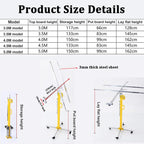 Drywall & Plaster Board Sheet Hoist - Max Capacity 50 kg, 3/3.5/4/4.5/5m Lifter Panel Hoist Jack Tool for Commercial & Home Use, Easy Assembly & Built-In 5cm Wheels,3m