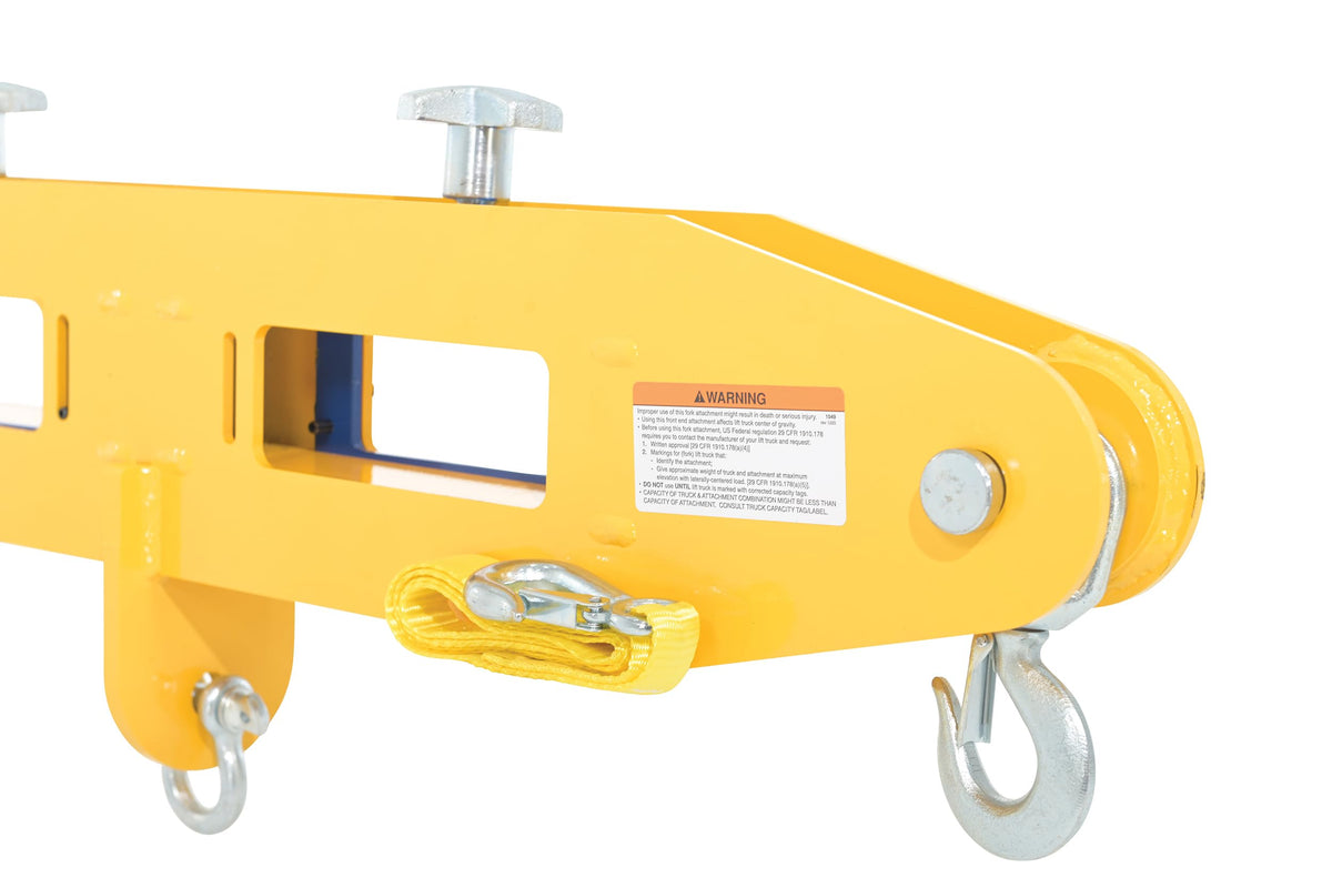 Vestil FLB-D-4 Steel Forklift Lifting Beam 40 in. x 4-7/8 in. x 17-1/16 in. 4,000 Lb. Capacity Yellow