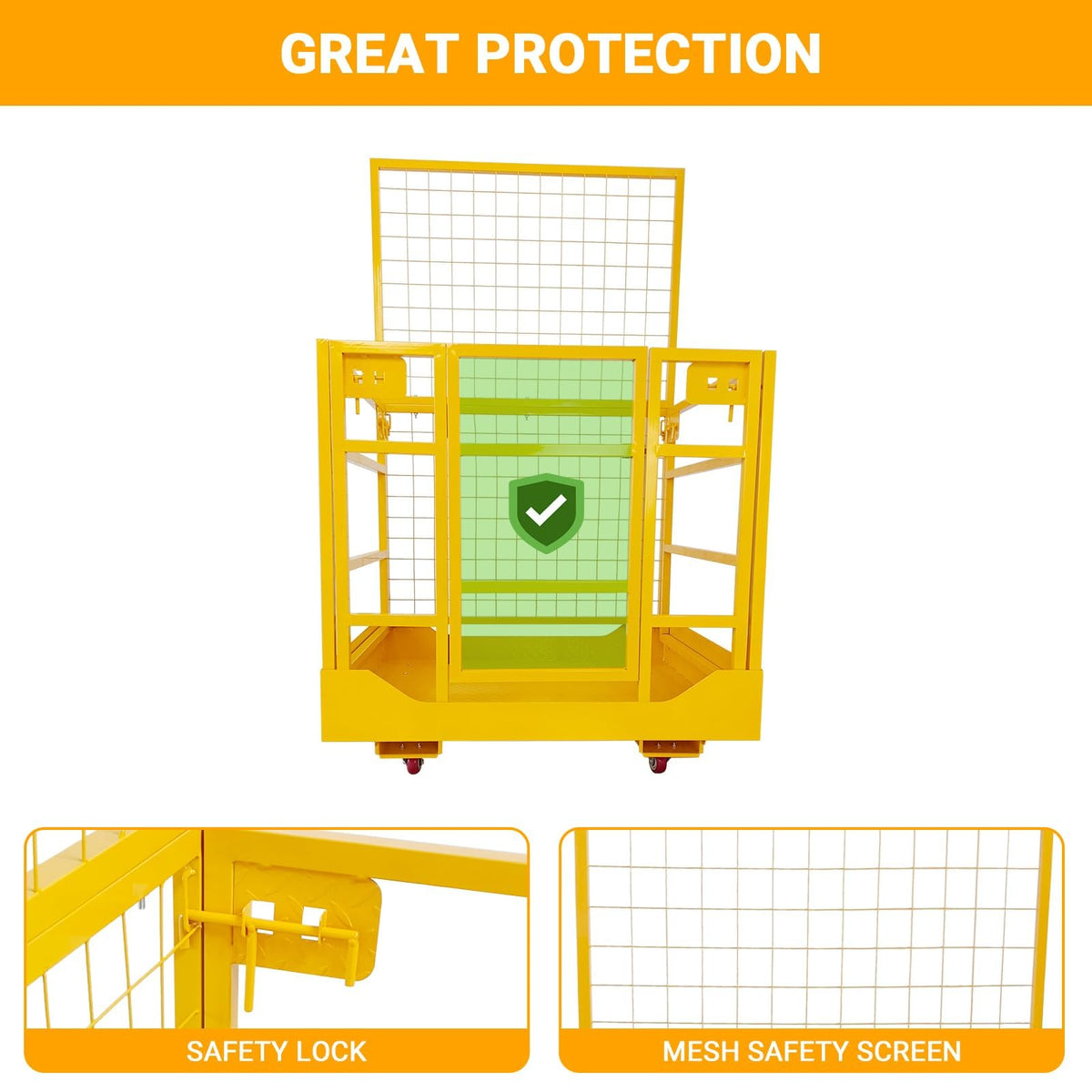 Forklift Man Basket, 43 x 45 Inches Safety Cage Work Platform
