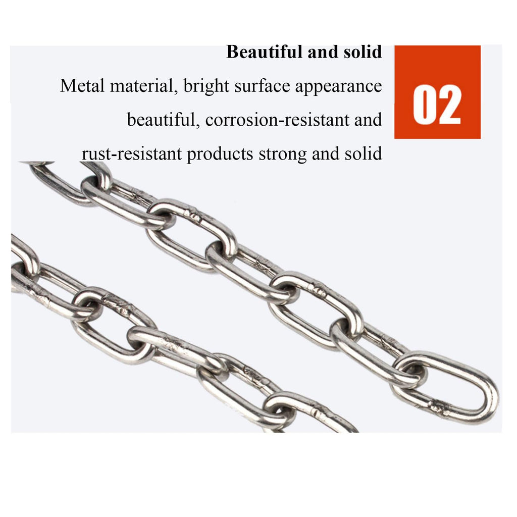 Stainless Steel Link Chain, 304 Stainless Steel Link Proof Coil Chain Heavy Duty Chains for Fence Gate, Garage Doors, Bicycle Security Lock,Diameter 10mm