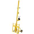 Heavy Duty 10ft Drywall Lifter with 150LB Capacity, Yellow Steel Panel Hoist for Drywall OSB Plywood Cement Board, Auto Locking Winch and Durable Casters