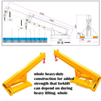 INTBUYING 3-Ton Forklift Jib Boom Crane, Telescopic Forklift Hook Attachment with Dual-Fork Design, 63-98in Adjustable Boom, Carbon Steel Truss Hoist Jib Booms for Lifting, Towing & Material Handling
