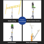 Drywall Lift Panel Hoist, Easy to Operate Stable and Durable Sheetrock Lift Tool Four-in-one Suitable for Construction Sites Residences Hotels and Other Decoration Scenes(3.2m)