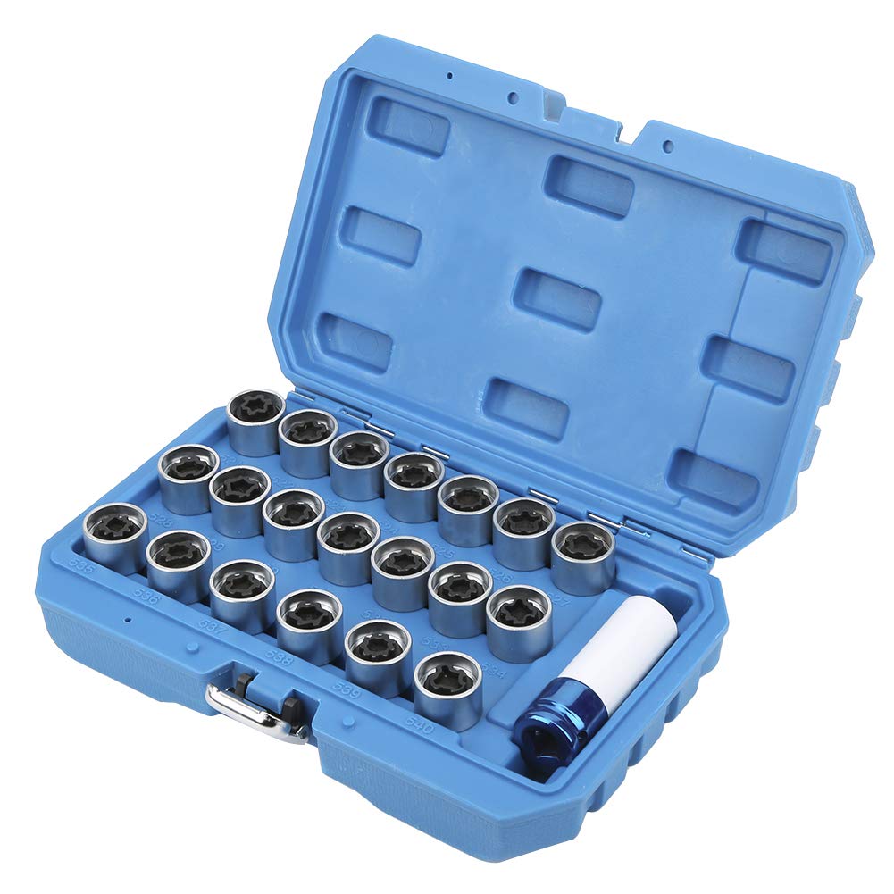 21Pcs Wheel Locking Lug Nut Key Set, Anti Theft Kit for Mini Series E12 E21 E23, with Convenient Storage Box, sturdy Alloy Material, outstanding Fit for Multiple