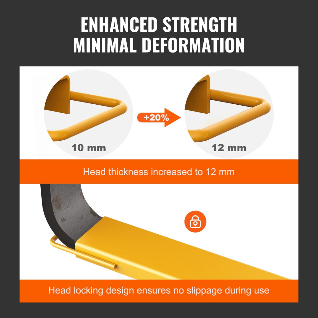 VEVOR Forklift Extensions, 96 Inch Fork Extensions 5.5 Inch Width, 1 Pair