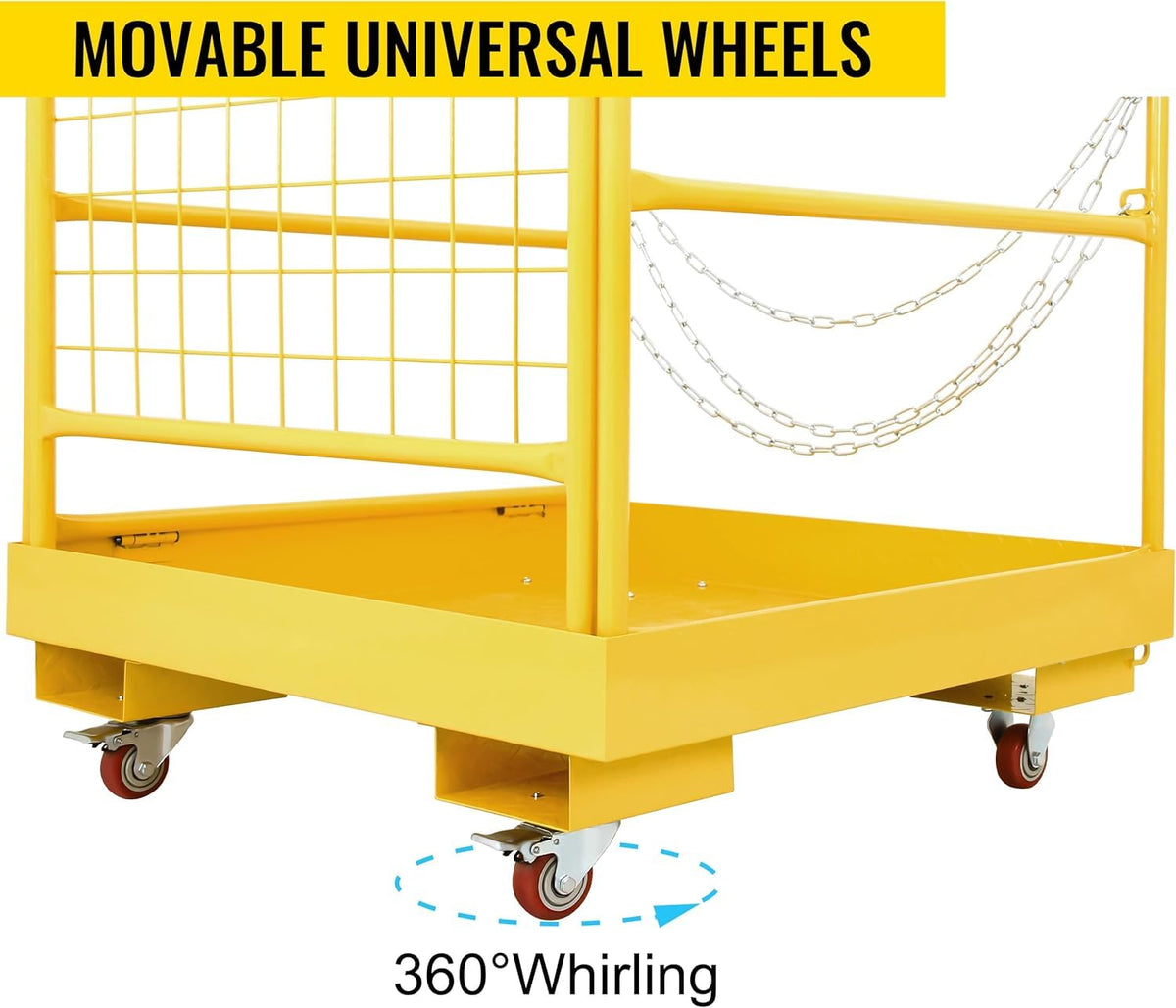 Forklift Safety Cage 36"x36" Inch Heavy Duty Forklift Man Basket 1150lbs Capacity Forklift Work Platform Provide Safety for Most Aerial Jobs,36"