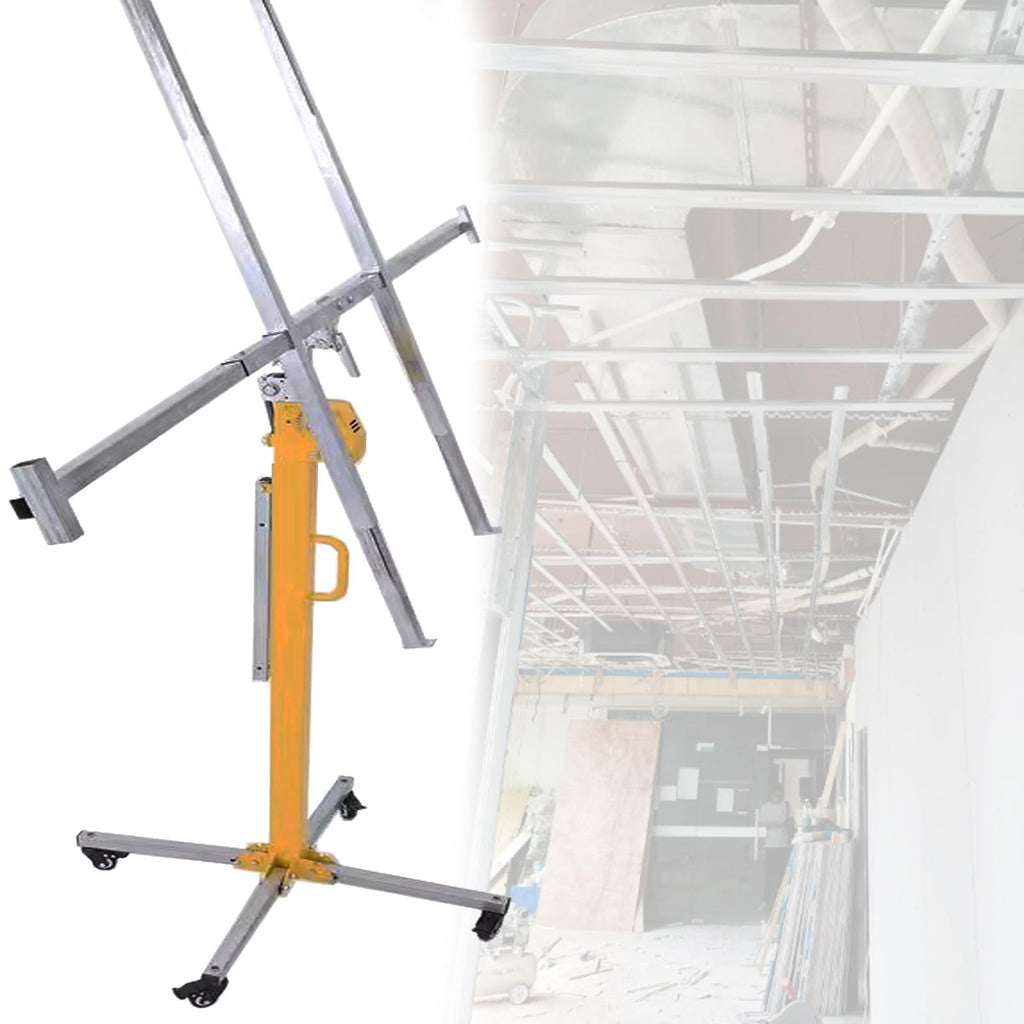Drywall Lift Panel Hoist Jack Lifter with Lockable Wheels, Foldable Commercial Equipment for Building and Construction, High Weight Capacity