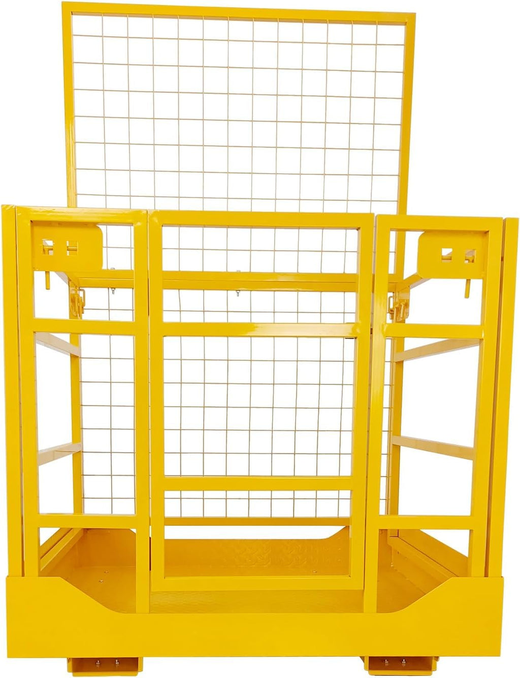 43"x45" Forklift Platform Safety Cage,Work Platform for Loader,Man Basket for Forklift,1800lbs Capacity with Safety Harness & Lock,2-Man Collapsible Lift Basket for Lifting Loader (Orange NO Wheels)
