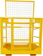 43"x45" Forklift Platform Safety Cage,Work Platform for Loader,Man Basket for Forklift,1800lbs Capacity with Safety Harness & Lock,2-Man Collapsible Lift Basket for Lifting Loader (Orange NO Wheels)