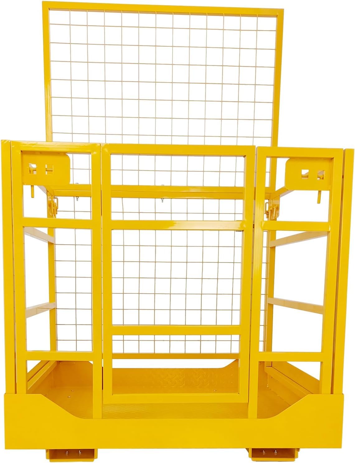 43"x45" Forklift Platform Safety Cage,Work Platform for Loader,Man Basket for Forklift,1800lbs Capacity with Safety Harness & Lock,2-Man Collapsible Lift Basket for Lifting Loader (Orange NO Wheels)