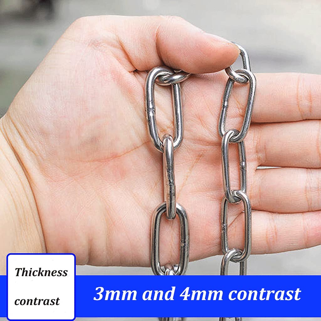 Chain Dog Collar,Clothes Chain Dog Chain (shepherd Dog) Stainless Steel Chain Safety Chain Anti-theft Chain Pet Chain Garden Coil Chain Stainless Steel Coiled Chain Load Bearing:176lbs(80kg)