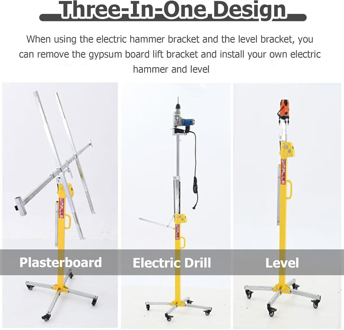 10Ft 11Feet 13Foot 15' 16Ft Tall Rolling Sheetrock Lift with Universal Wheel, Drywall Jack Lift for Ceiling and Walls, Drywall Panel Hoist for Gypsum/Wooden/Metal/PVC Board(3.5 m/11.5 ft)