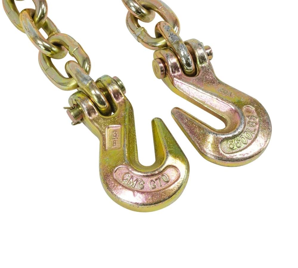 Mytee Products 2 Pack NEW 3/8" x 16' Grade 70 Transport Chain Made in USA! with G70 Grab Hooks