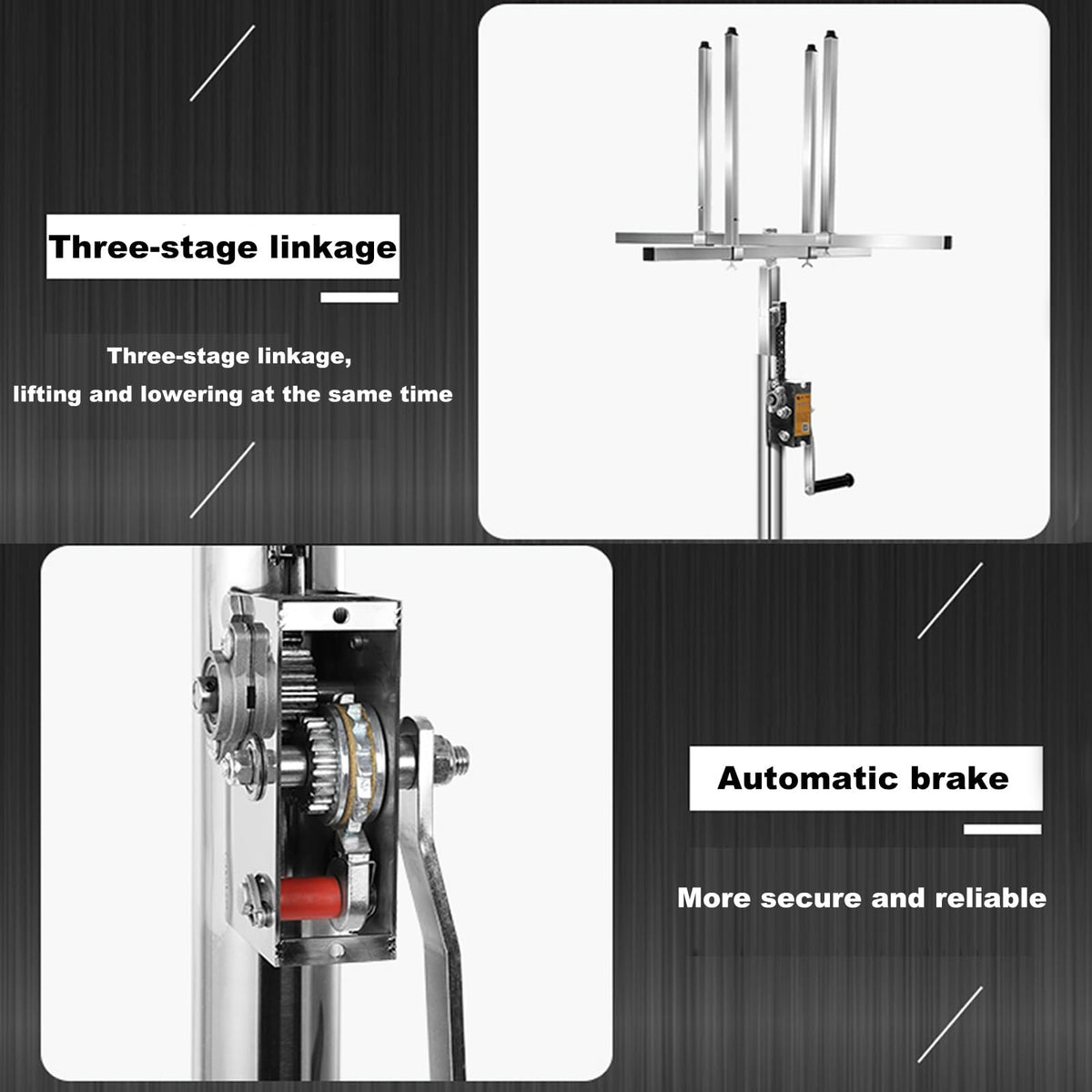 Sheetrock Lift Drywall Lift, Adjustable Telescopic Arm with Lockable Casters High 3.4M/3.7M/4.3M Drywall Jack Easy to Move Made of Galvanized Steel Pipe Stable and Durable(4.3M)