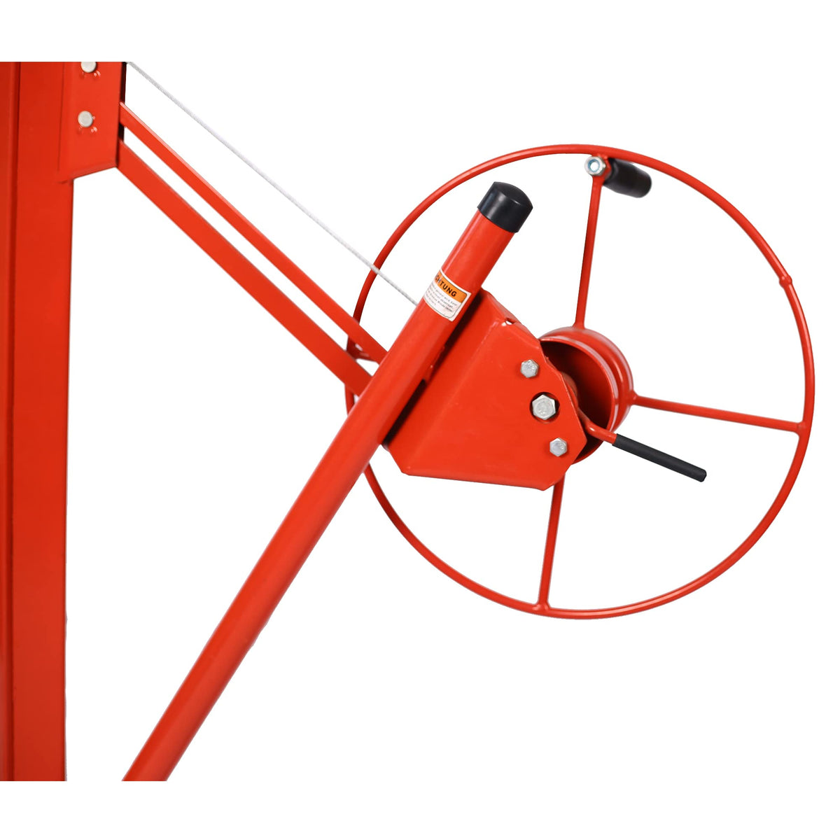 11FT Drywall Lift Sheetrock Lift, 150LBS Capacity, Drywall Lift Panel Hoist with Black Telescopic Arm, Drywall Jack Lift with 3 Lockable Wheels for Home Improvement, 4'x16' Panel Size, Red