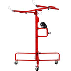 Drywall Lift Panel 16' Hoist, 150lbs Heavy Duty Sheetrock Lift, Rolling Drywall Jack with Casters, Tool-Free Assembly, Red, 4ft x 16ft Max Sheet Size