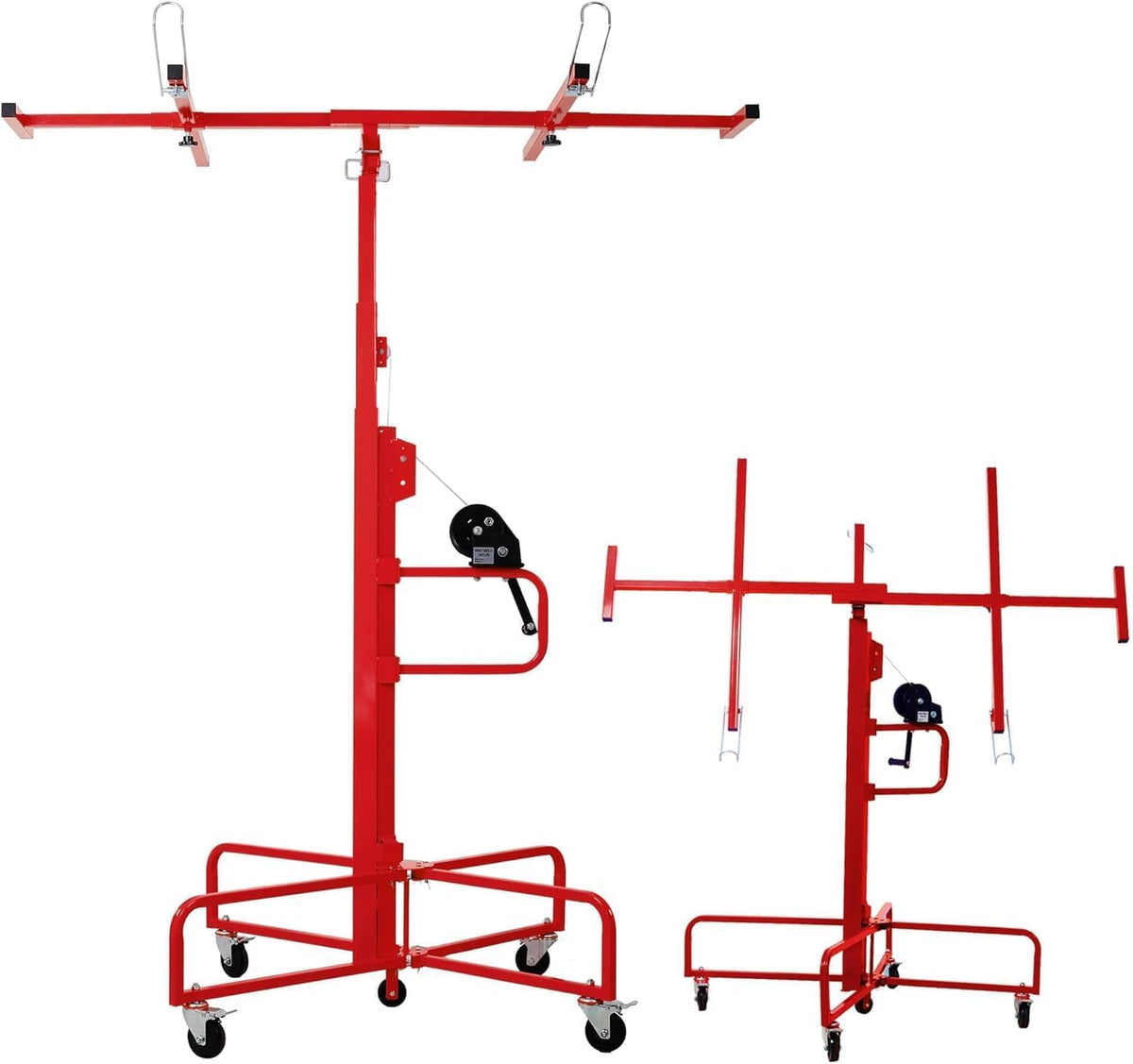 16FT Drywall Lift Sheetrock Lift, 150LBS Drywall Lift Panel Hoist with 4 Lockable Wheels for Ceiling, Drywall Rolling Lifter Panel, Drywall Jack Lift for Home & Commercial Use, Yellow