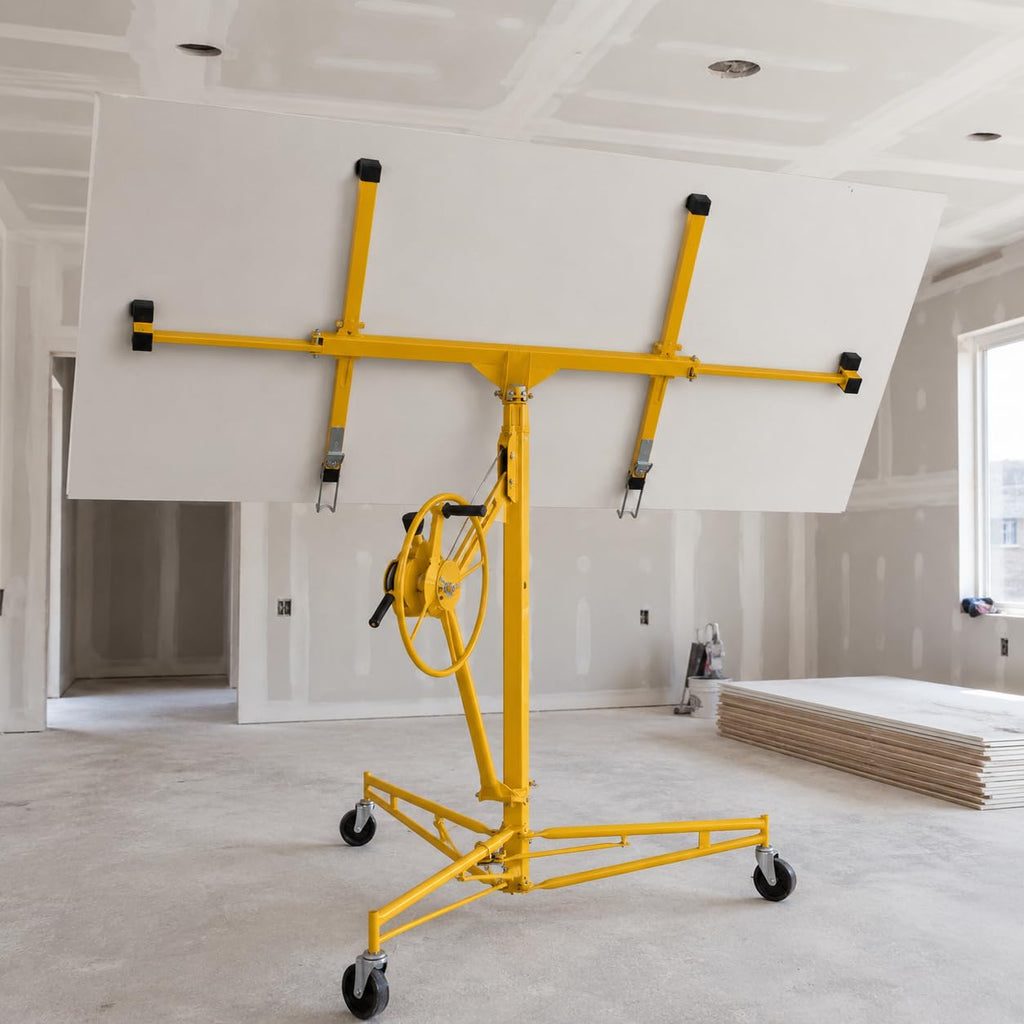 Stark USA 11 Ft Drywall Lift Panel Hoist, Rolling Sheetrock Lift Jack with 360° Adjustable Cradle, Telescoping Extension Arm, 3 Lockable Swivel Casters, Heavy-Duty Drywall Ceiling Installation Lift