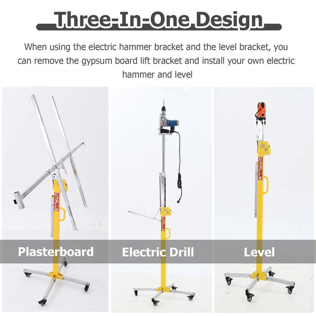 JYHHCYS Drywall Jack Lift for Ceiling and Walls, 10Ft 11Feet 13Foot 15' 16Ft Tall Rolling Sheetrock Lift with Universal Wheel, Drywall Panel Hoist for Gypsum/Wooden/Metal/PVC Board(4 m/13.1 ft)