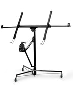13ft Heavy-Duty Drywall Lift – 150LB Capacity Sheetrock Panel Hoist for Ceiling Installation, Single-Person Adjustable Material Lifter – Black