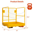 Forklift Safety Cage 36"x36", Forklift Work Platform 1200LBS Capacity, Heavy Duty Forklift Basket Man Platform with 2 Chain, Perfect for Aerial Work