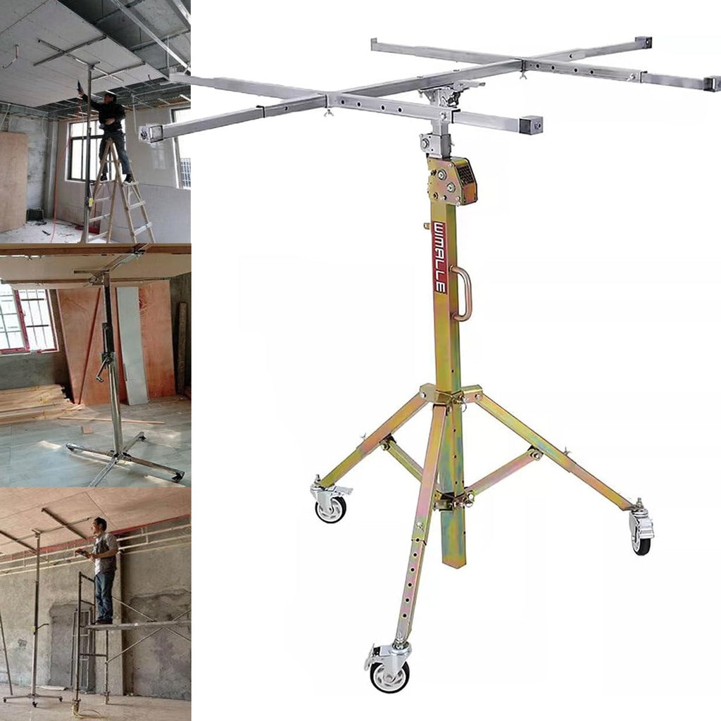 Drywall Lift, Mobile Drywall Lift for Easy handling of Panels, 80 kg Load Capacity, with 4 Lockable castors for Stability and Mobility (3.5m)