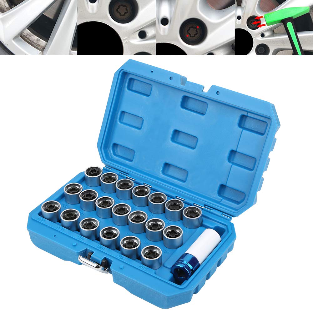 21Pcs Wheel Locking Lug Nut Key Set, Anti Theft Kit for Mini Series E12 E21 E23, with Convenient Storage Box, sturdy Alloy Material, outstanding Fit for Multiple